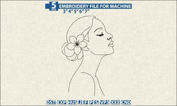 Download Girl Face Pattern DST PES Embroidery - Girl Collection