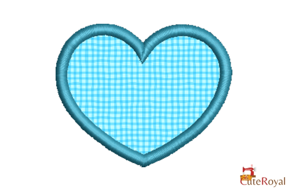 Download Heart Shape Applique – Blue Gingham - Shape Collection