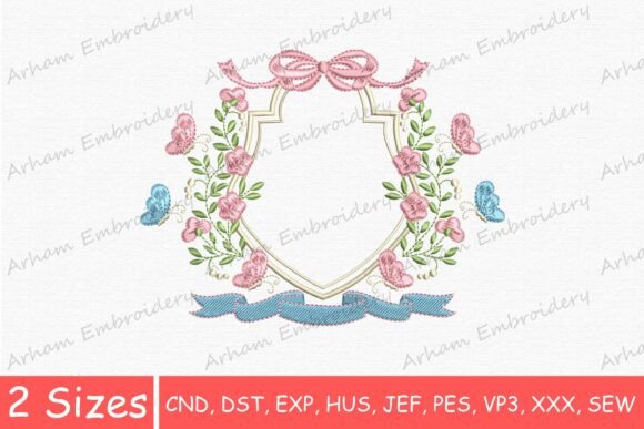 Download Flowers Butterflies Bow Monogram Frame - Premium Resources