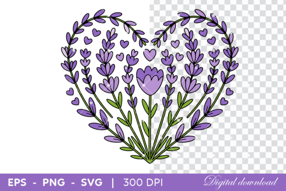 Download Lavender Heart Shaped Floral - Shape Collection