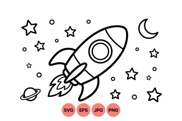 Download Cute Space Rocket Clipart Art - Rock Collection