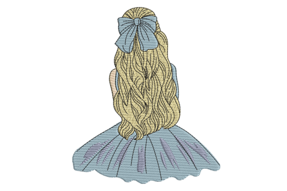 Download Back View Girl Embroidery Design - Girl Collection