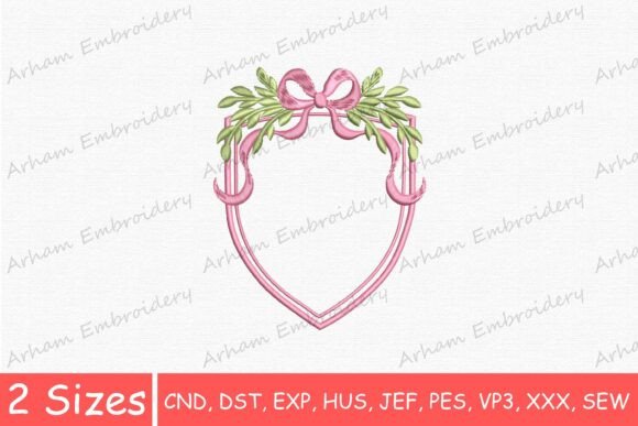 Download Pink Bow Floral Monogram Frame - Premium Resources