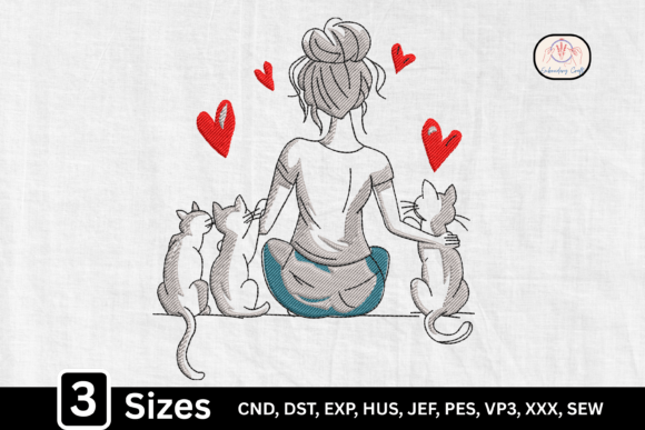 Download Cat Mom Love, Girl with Cats - Girl Collection