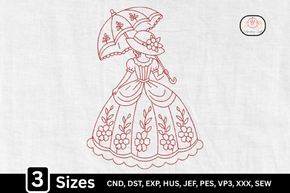 Download Floral Fashion Line Art Girl Umbrella - Girl Collection