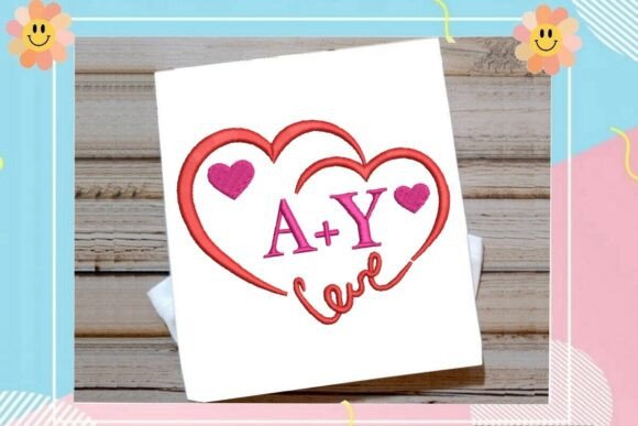 Download Double Heart Monogram Frame - Premium Resources