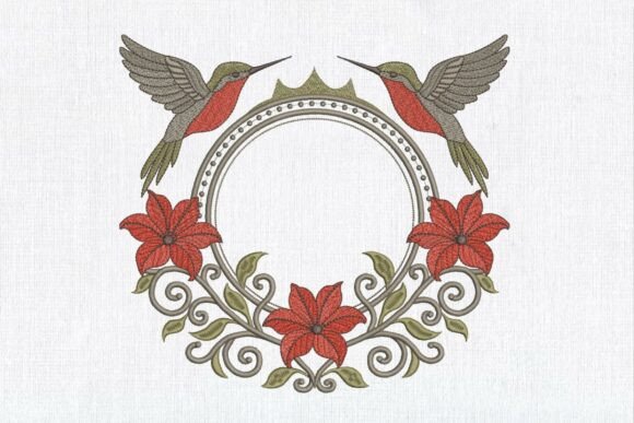 Download Floral Hummingbird Monogram Frame - Premium Resources