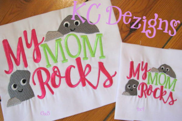 Download My Mom Rocks Applique Design - Rock Collection